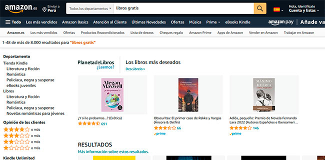 Páginas web para leer libros online GRATIS y sin registro - Amazon