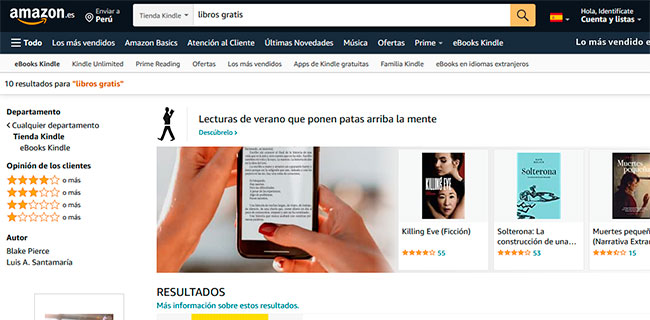 18 páginas webs para descargar libros gratis para Kindle - Amazon.es