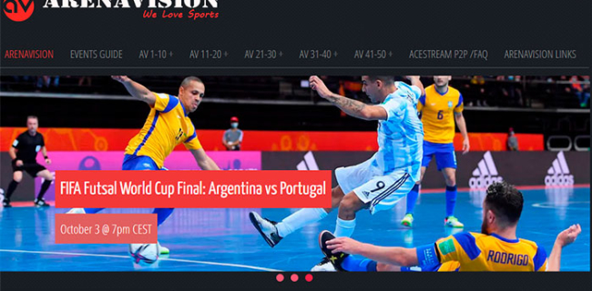 24 páginas para ver deportes online - Arenavision.run