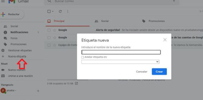 Cómo crear carpetas y usar reglas/filtros en Gmail - Carpetas en Gmail desde el ordenador