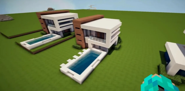Casas modernas en Minecraft: Ideas y planos - Casa Contemporánea