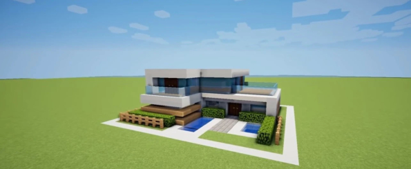 Casas modernas en Minecraft: Ideas y planos - Casa de cristal moderna