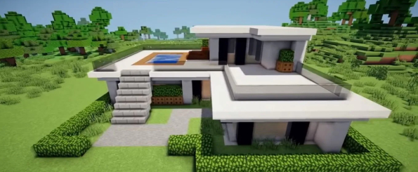 Casas modernas en Minecraft: Ideas y planos - Casa grande y moderna