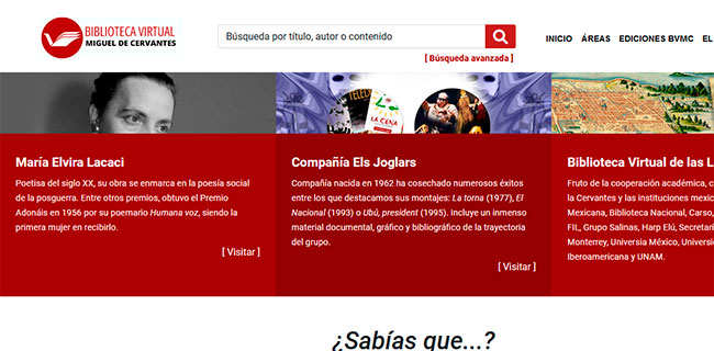 Páginas web para leer libros online GRATIS y sin registro - Cervantes virtual