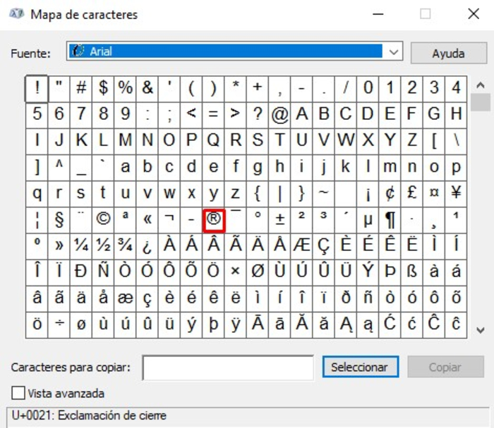 Cómo escribir el símbolo de marca registrada «®» con el teclado - Escribir en Windows