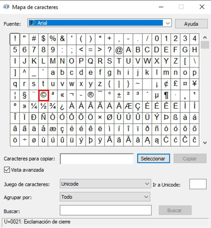 Cómo hacer el símbolo de Copyright «©» con el teclado - Escribir en Windows