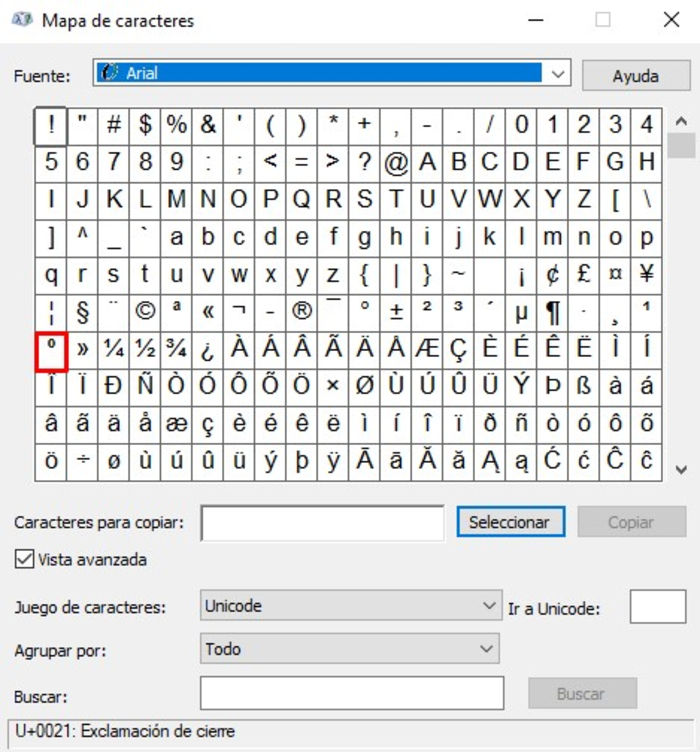 Cómo hacer el símbolo del grado « º » con el teclado - Escribir en Windows