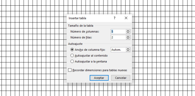 Cómo hacer una hoja cuadriculada para imprimir en Word - Crear una hoja cuadriculada mediante una tabla