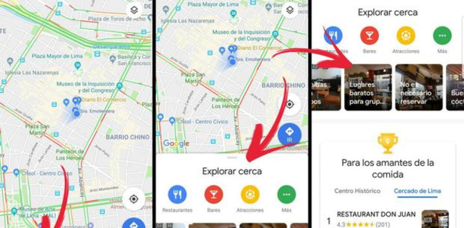 Cómo encontrar restaurantes cerca de mi ubicación con Google Maps - Explora los alrededores de un lugar con Google Maps