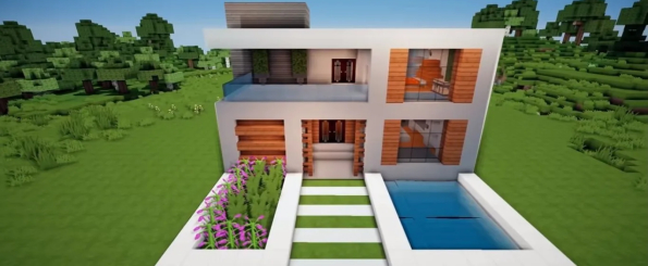 Casas modernas en Minecraft: Ideas y planos - Hogar moderno simplista