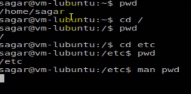 Comandos básicos para principiantes en Linux - Imprimir directorio de trabajo: Pwd ($ pwd)
