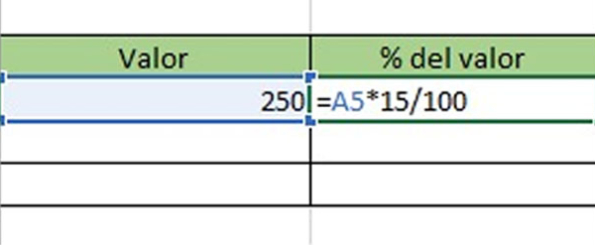 Cómo calcular un porcentaje en Excel - Método 1 - Porcentaje directo