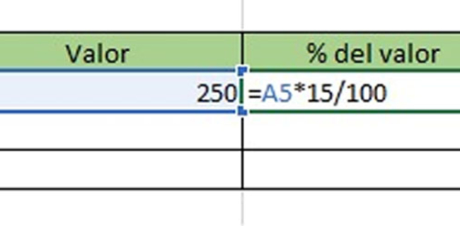 Cómo calcular un porcentaje en Excel - Método 1 - Porcentaje directo