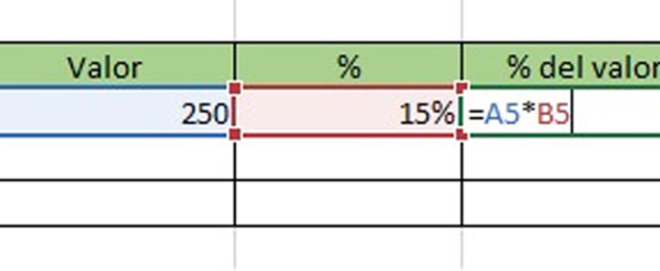 Cómo calcular un porcentaje en Excel - Método 3 – Monto del descuento a aplicar