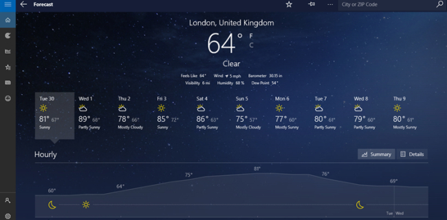 13 aplicaciones para saber el tiempo o pronóstico - MSN Weather