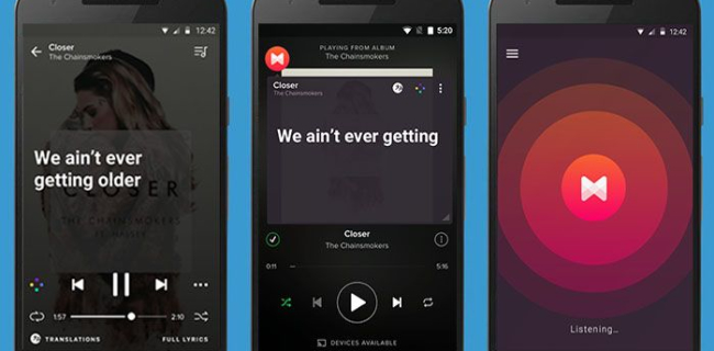 13 aplicaciones móviles para escuchar música en el teléfono - MusiXmatch Music Player Letras