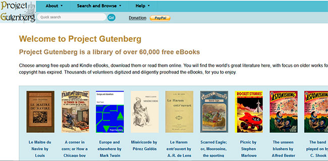 Páginas web para leer libros online GRATIS y sin registro - Proyecto Gutenberg