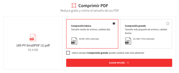 Cómo convertir archivos a PDF con SmallPDF - Reducir el tamaño del PDF