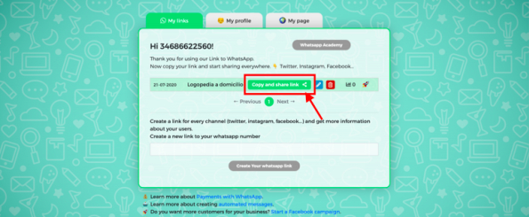 Cómo crear un link de Whatsapp - Restablecer el link de WhatsApp 