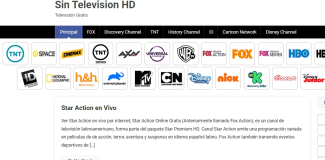 28 páginas para ver canales de TV de pago GRATIS y en español - Sin Televisión HD