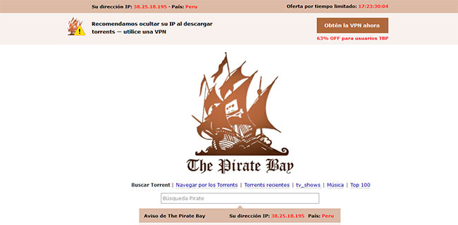 Alternativas a Torrentz2 - The Pirate Bay