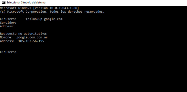 ¿Cuál es la dirección IP de Google? - Usando el comando nslookup